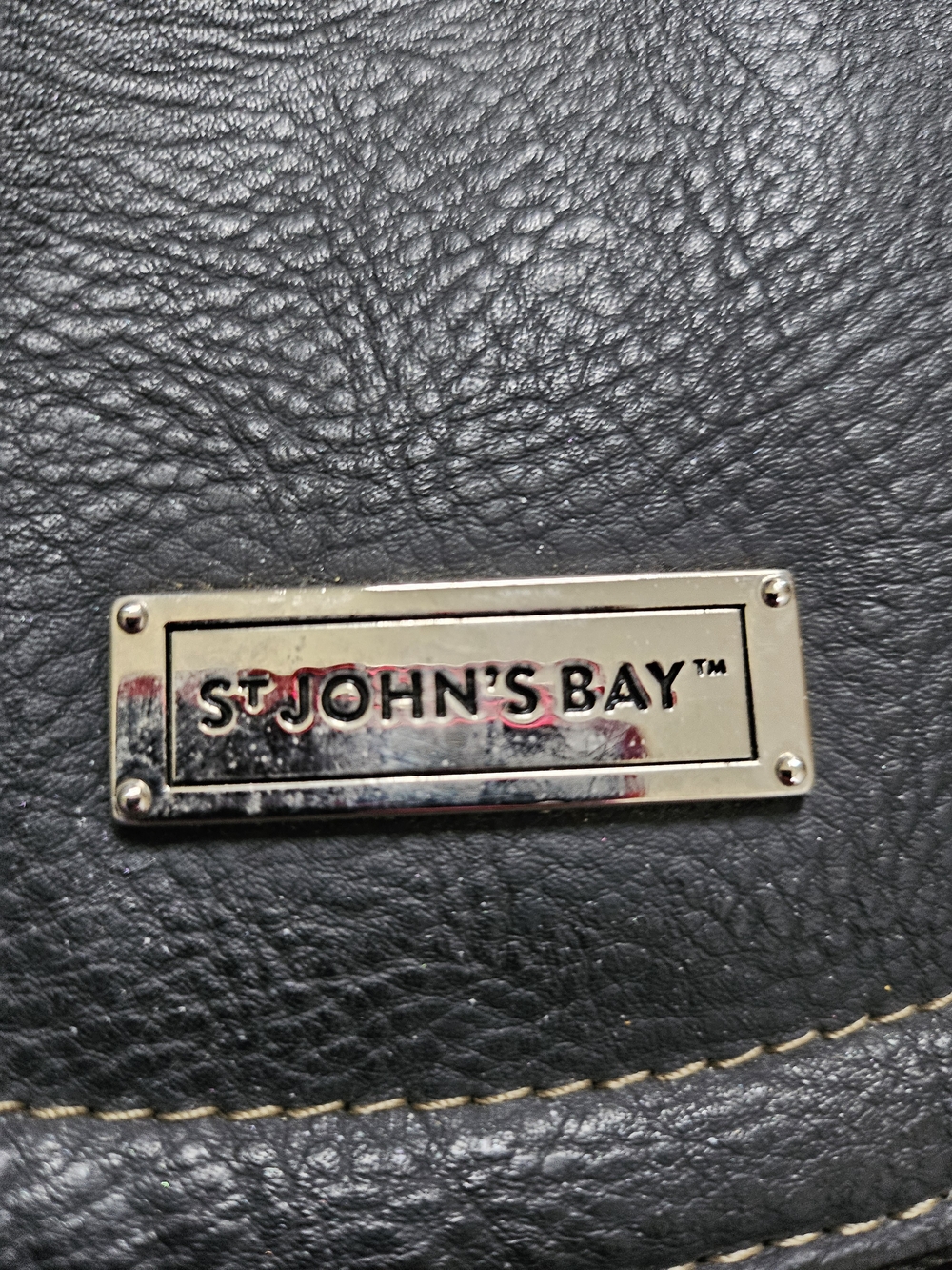St. John's Bay Black Faux Leather Small Backpack - Picture 10 of 15